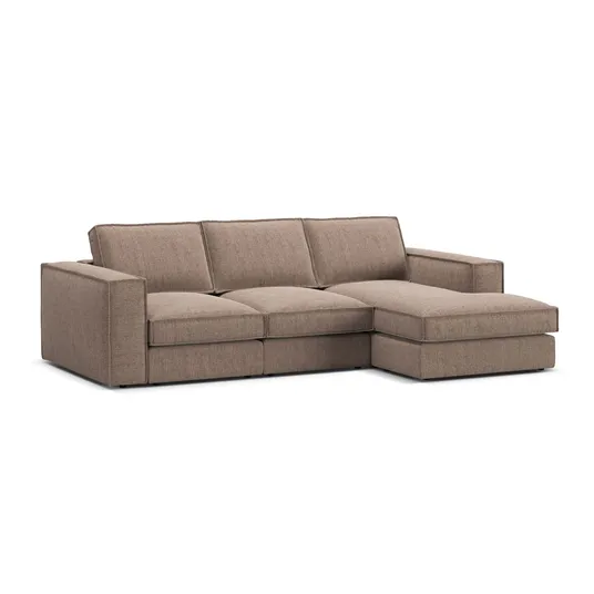 Modular Right Corner Sofa, "Pola", 3 Seats, 284x158x88, Light Brown