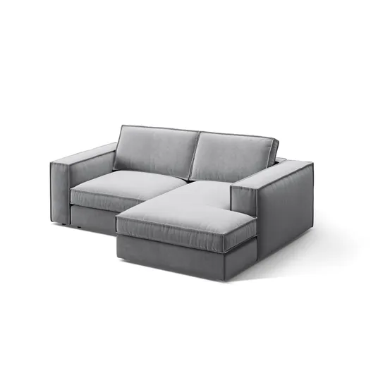 Velvet Modular Right Corner Sofa, "Pola", 2 Seats, 226x158x88, Grey