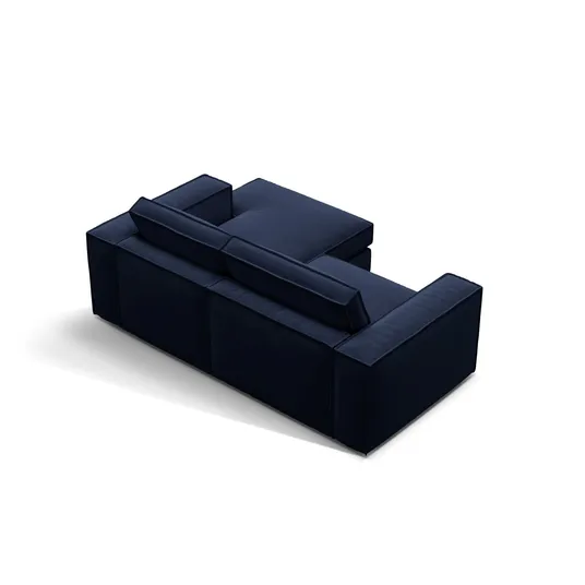Velvet Modular Right Corner Sofa, "Pola", 2 Seats, 226x158x88, Royal Blue