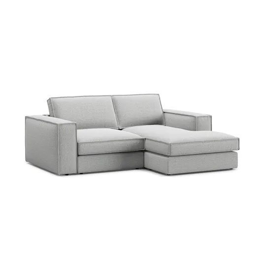 Modular Right Corner Sofa, "Pola", 2 Seats, 226x158x88, Light Grey