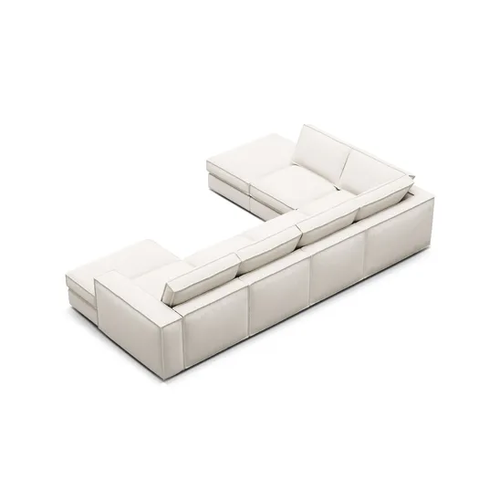 Modular Panoramic Left Corner Sofa, "Pola", 5 Seats, 362x259x88, White