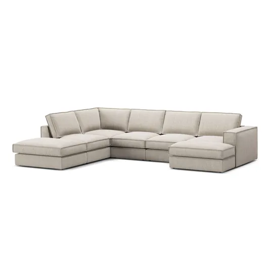 Modular Panoramic Left Corner Sofa, "Pola", 5 Seats, 362x259x88, Sand