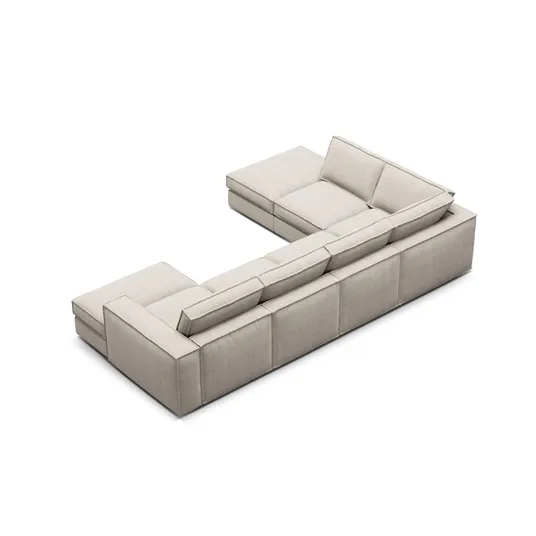 Modular Panoramic Left Corner Sofa, "Pola", 5 Seats, 362x259x88, Sand