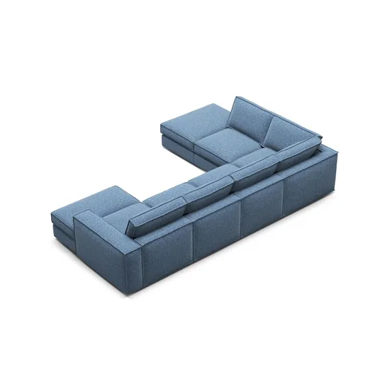 Modular Panoramic Left Corner Sofa, "Pola", 5 Seats, 362x259x88, Dark Blue