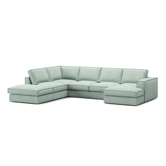 Modular Panoramic Left Corner Sofa, "Pola", 5 Seats, 362x259x88, Mint