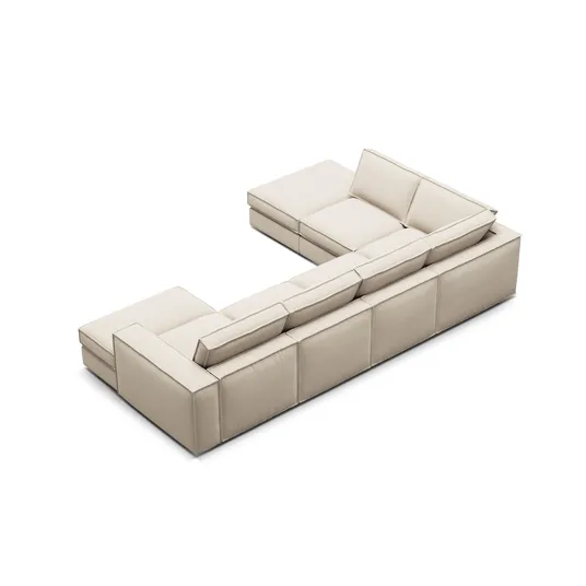 Modular Panoramic Left Corner Sofa, "Pola", 5 Seats, 362x259x88, Beige
