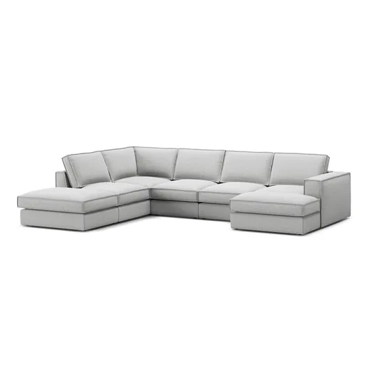 Modular Panoramic Left Corner Sofa, "Pola", 5 Seats, 362x259x88, Light Grey