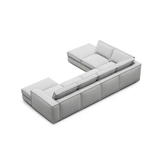 Modular Panoramic Left Corner Sofa, "Pola", 5 Seats, 362x259x88, Light Grey