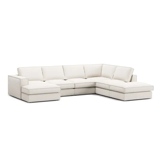 Modular Panoramic Right Corner Sofa, "Pola", 5 Seats, 362x259x88, White