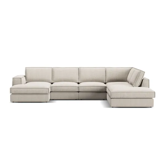 Modular Panoramic Right Corner Sofa, "Pola", 5 Seats, 362x259x88, Sand