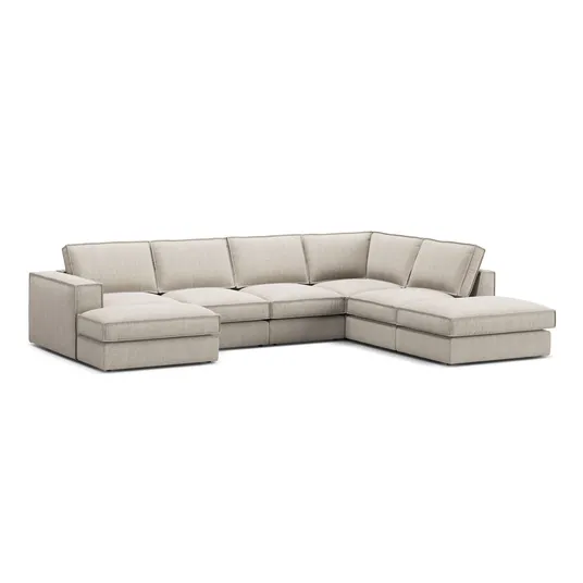 Modular Panoramic Right Corner Sofa, "Pola", 5 Seats, 362x259x88, Sand