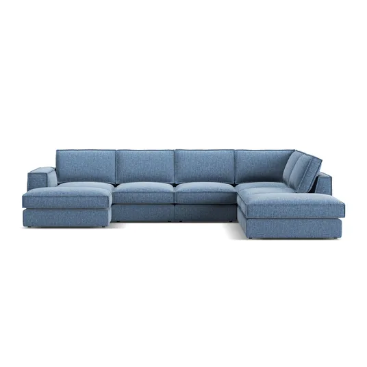 Modular Panoramic Right Corner Sofa, "Pola", 5 Seats, 362x259x88, Dark Blue