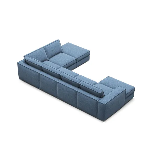 Modular Panoramic Right Corner Sofa, "Pola", 5 Seats, 362x259x88, Dark Blue