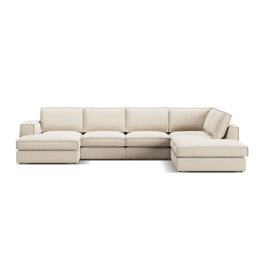 Modular Panoramic Right Corner Sofa, "Pola", 5 Seats, 362x259x88, Beige