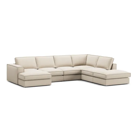 Modular Panoramic Right Corner Sofa, "Pola", 5 Seats, 362x259x88, Beige