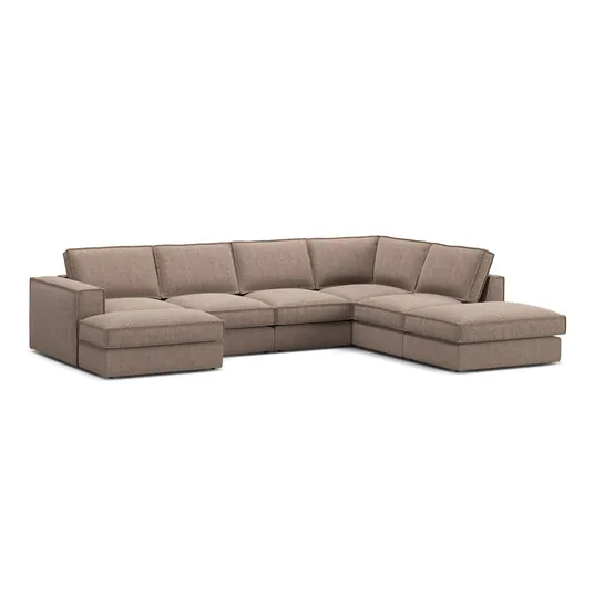 Modular Panoramic Right Corner Sofa, "Pola", 5 Seats, 362x259x88, Light Brown