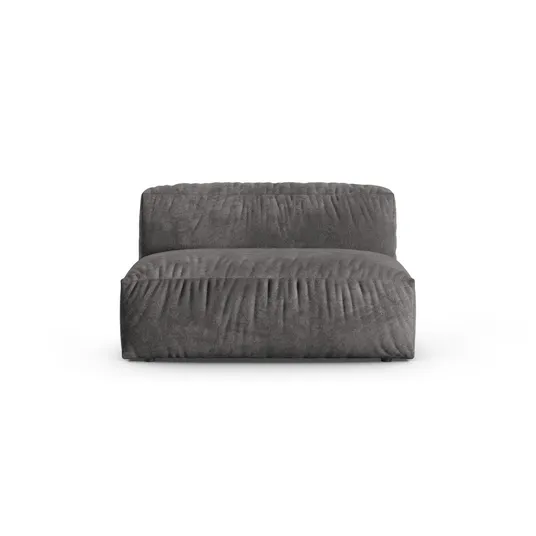 Velvet Modul Armless, "Martina", 1 Seat, 132x120x75, Grey
