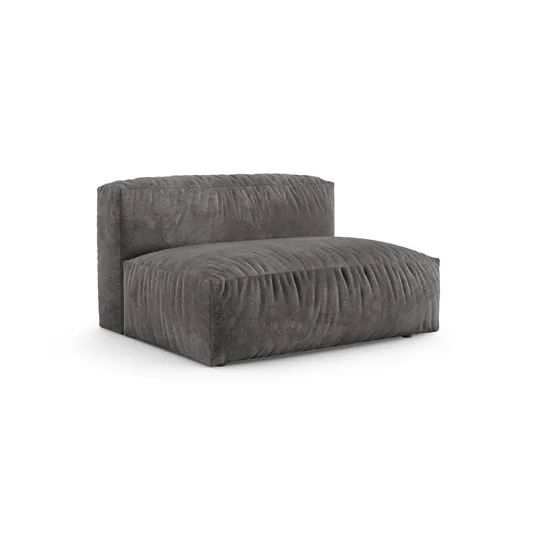 Velvet Modul Armless, "Martina", 1 Seat, 132x120x75, Grey