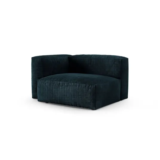 Velvet Modul Left, "Martina", 1 Seat, 120x120x75, Deep Petrol