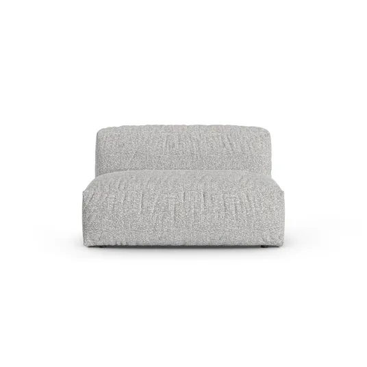 Boucle Modul Armless, "Martina", 1 Seat, 132x120x75, Silver