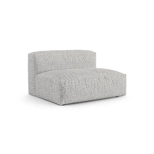 Boucle Modul Armless, "Martina", 1 Seat, 132x120x75, Silver