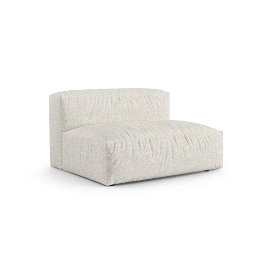 Boucle Modul Armless, "Martina", 1 Seat, 132x120x75, Grey Beige Melange