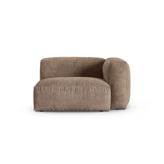 Velvet Modul Right, "Martina", 1 Seat, 120x120x75, Dark Beige