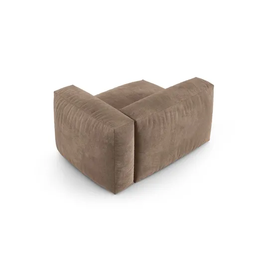 Velvet Modul Right, "Martina", 1 Seat, 120x120x75, Dark Beige