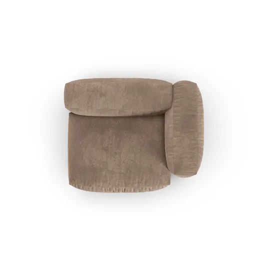 Velvet Modul Right, "Martina", 1 Seat, 120x120x75, Dark Beige