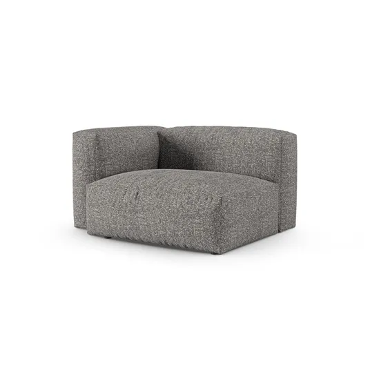 Boucle Modul Left, "Martina", 1 Seat, 120x120x75, Graphite