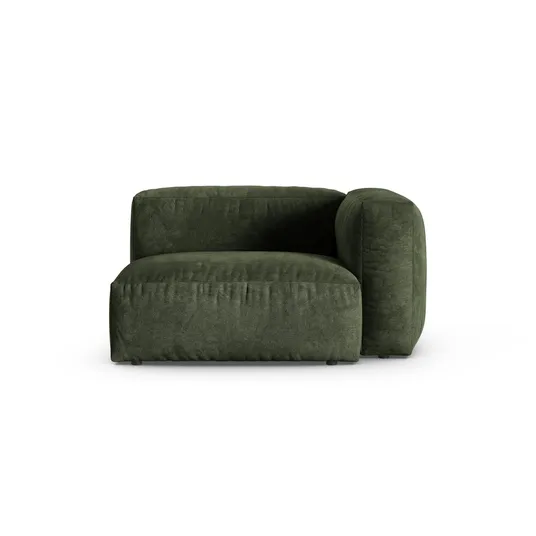 Velvet Modul Right, "Martina", 1 Seat, 120x120x75, Green