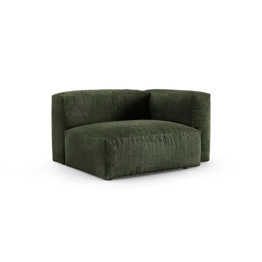Velvet Modul Right, "Martina", 1 Seat, 120x120x75, Green