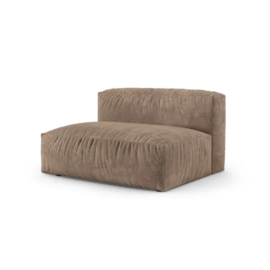 Velvet Modul Left, "Martina", 1 Seat, 160x120x75, Dark Beige