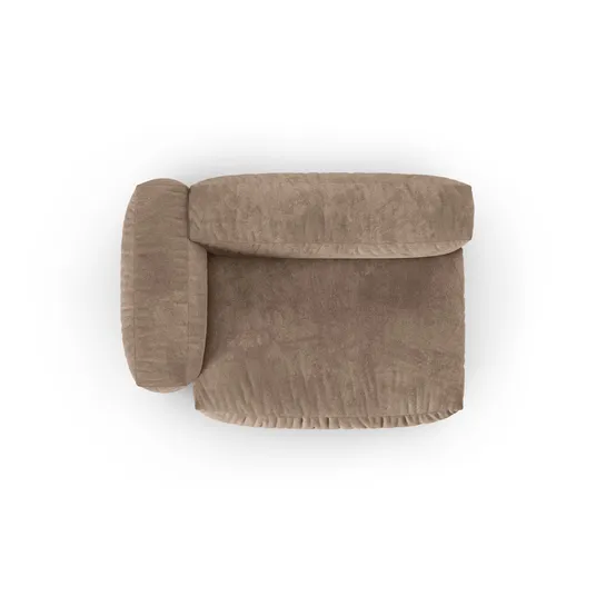 Velvet Modul Left, "Martina", 1 Seat, 160x120x75, Dark Beige