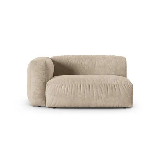 Velvet Modul Left, "Martina", 1 Seat, 160x120x75, Light Beige