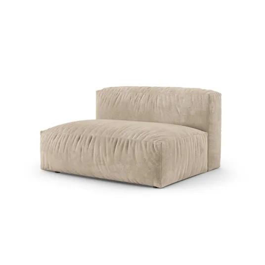Velvet Modul Left, "Martina", 1 Seat, 160x120x75, Light Beige