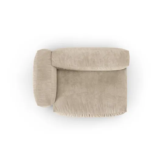 Velvet Modul Left, "Martina", 1 Seat, 160x120x75, Light Beige