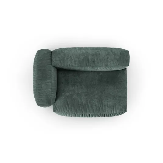Velvet Modul Left, "Martina", 1 Seat, 160x120x75, Petrol