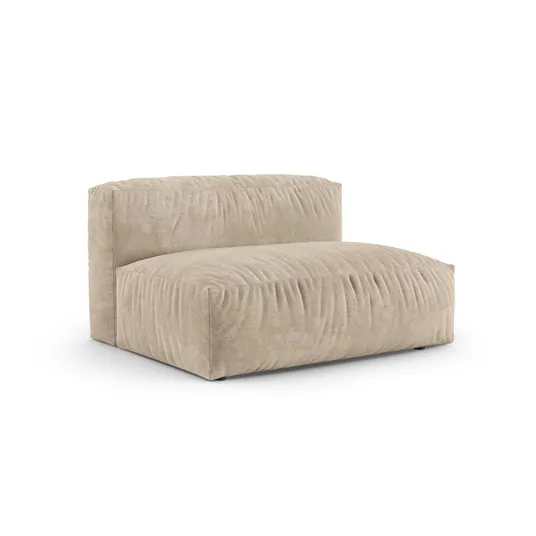 Velvet Modul Right, "Martina", 1 Seat, 160x120x75, Light Beige