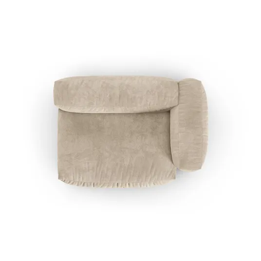 Velvet Modul Right, "Martina", 1 Seat, 160x120x75, Light Beige