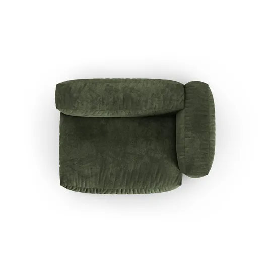 Velvet Modul Right, "Martina", 1 Seat, 160x120x75, Green