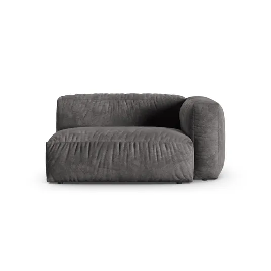 Velvet Modul Right, "Martina", 1 Seat, 160x120x75, Grey