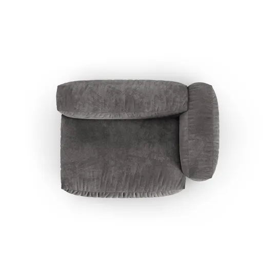 Velvet Modul Right, "Martina", 1 Seat, 160x120x75, Grey