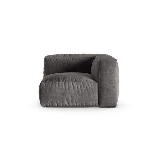 Velvet Modul Armless, "Martina", 1 Seat, 120x120x75, Grey