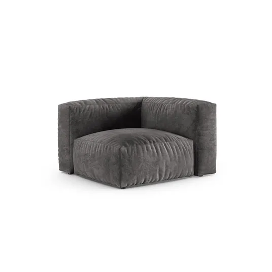 Velvet Modul Armless, "Martina", 1 Seat, 120x120x75, Grey