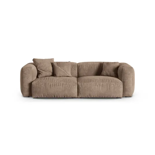 Velvet Modular Sofa, "Martina", 3 Seats, 240x120x75, Dark Beige