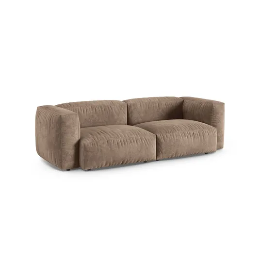Velvet Modular Sofa, "Martina", 3 Seats, 240x120x75, Dark Beige