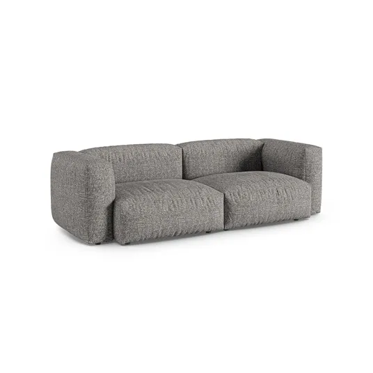 Boucle Modular Sofa, "Martina", 3 Seats, 240x120x75, Graphite