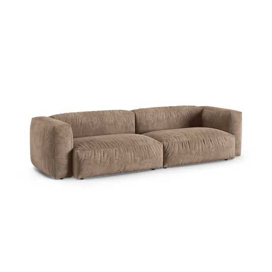 Velvet Modular Sofa, "Martina", 4 Seats, 320x120x75, Dark Beige