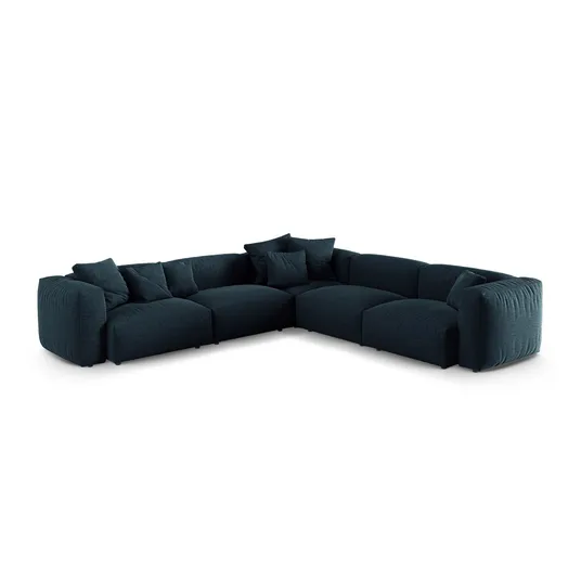 Modular Symmetrical Corner Sofa, "Martina", 5 Seats, 330x330x75, Blue Jeans